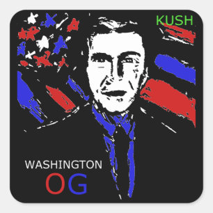 WASHINGTON OG KUSH QUADRATISCHER AUFKLEBER