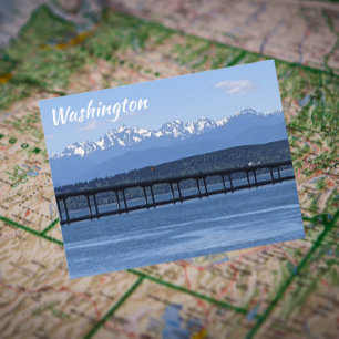 Washington Olympic Mountains and Hood Canal Travel Postkarte