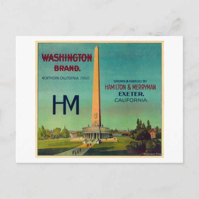 Washington Orange LabelExeter, CA Postkarte (Vorderseite)
