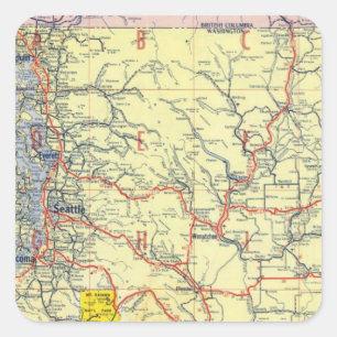 Washington, Oregon, Idaho Quadratischer Aufkleber