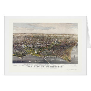 Washington, panoramische Karte DCs - 1880
