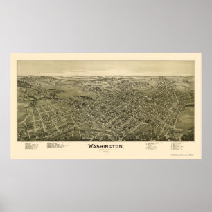 Washington, panoramische Karte PAs - 1897 Poster