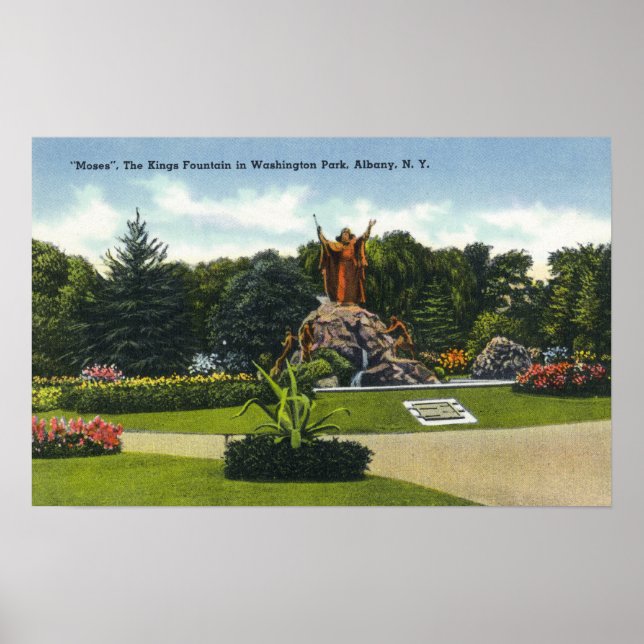 Washington Park View of the Kings Fountain, Poster (Vorne)