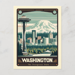 Washington | Patriotischer Geist Vintage Postkarte