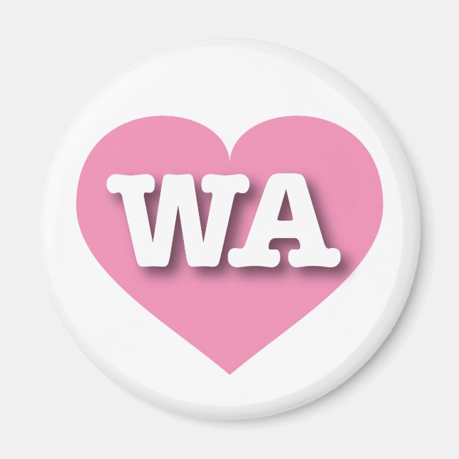 Washington Pink Heart - I Liebe WA Magnet (Vorne)