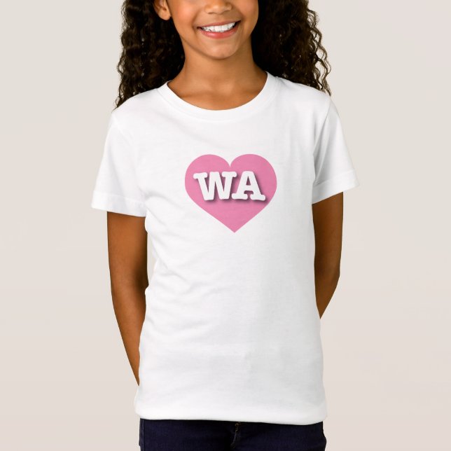 Washington Pink Heart - I Liebe WA T-Shirt (Vorderseite)