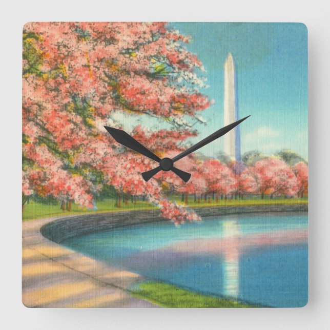Washington Quadratische Wanduhr (Vorderseite)