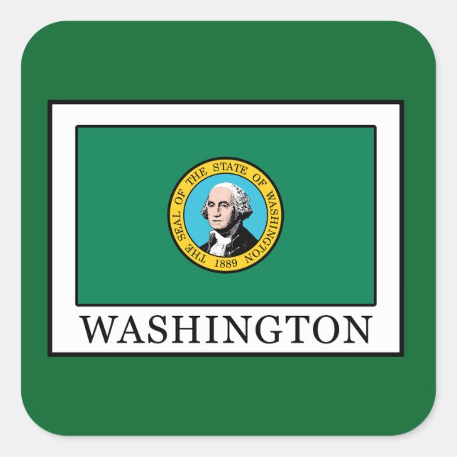 Washington Quadratischer Aufkleber (Vorderseite)