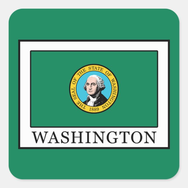 Washington Quadratischer Aufkleber (Vorderseite)