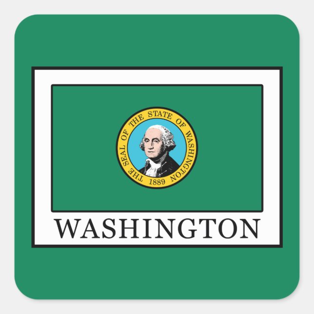 Washington Quadratischer Aufkleber (Vorderseite)