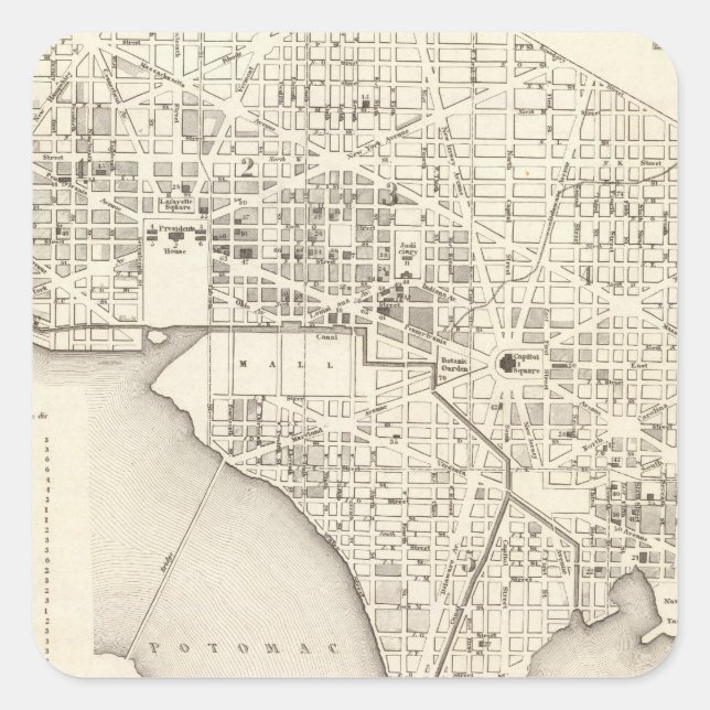 Washington Quadratischer Aufkleber (Vorderseite)