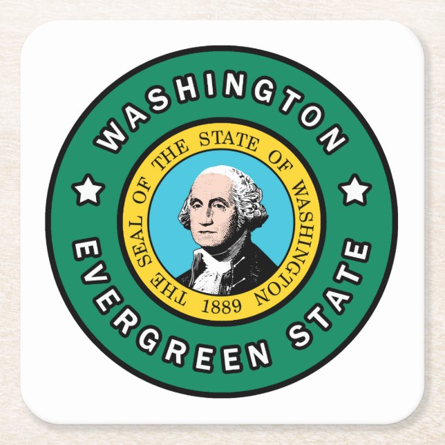 Washington Rechteckiger Pappuntersetzer (Vorderseite)