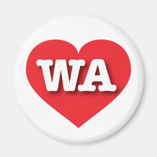 Washington Red Heart - I Liebe WA Magnet