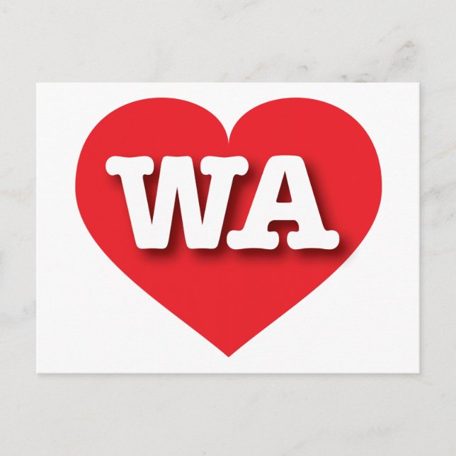 Washington Red Heart - I Liebe WA Postkarte (Vorderseite)