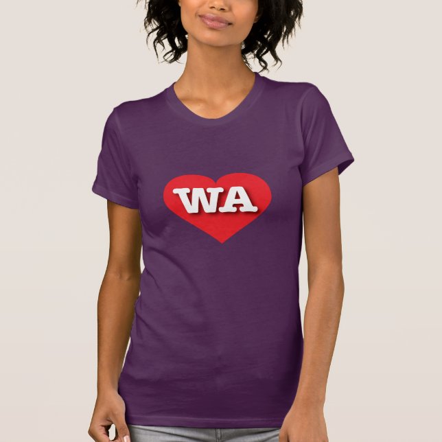 Washington Red Heart - I Liebe WA T-Shirt (Vorderseite)