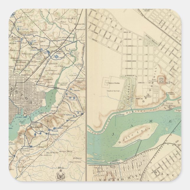 Washington, Richmond Quadratischer Aufkleber (Vorderseite)