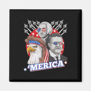 Washington Roosevelt Bald Eagle 4. Juli Patrio Magnet
