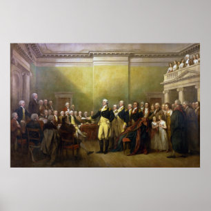 Washington Rücktritt seiner Kommission John Trumbu Poster