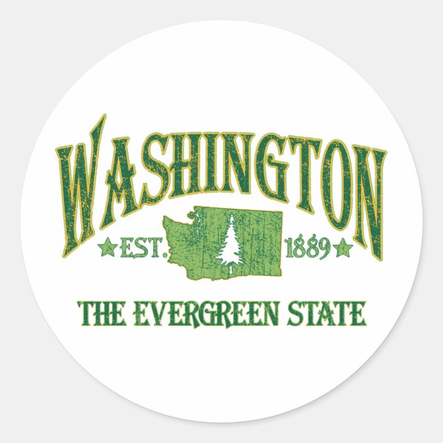 Washington Runder Aufkleber (Vorderseite)