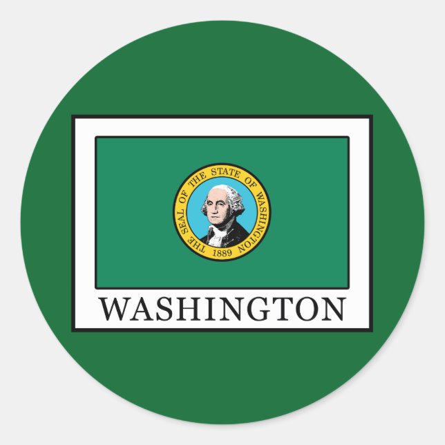 Washington Runder Aufkleber (Vorderseite)