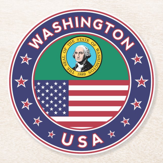 Washington Runder Pappuntersetzer (Vorderseite)