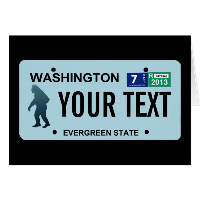Washington Sasquatch License Plate (Vorderseite (Horizontal))