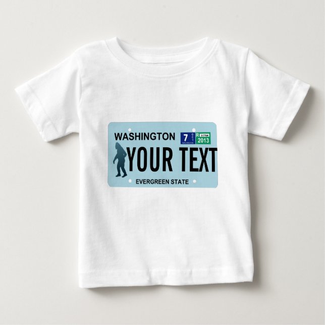 Washington Sasquatch License Plate Baby T-shirt (Vorderseite)