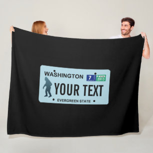Washington Sasquatch License Plate Fleecedecke