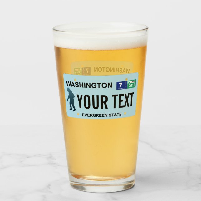 Washington Sasquatch License Plate Glas (Vorne (Gefüllt))