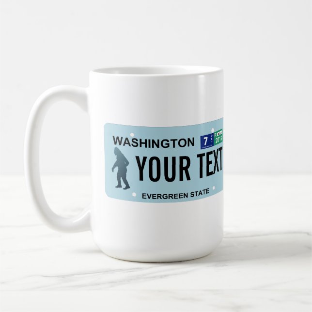 Washington Sasquatch License Plate Kaffeetasse (Links)
