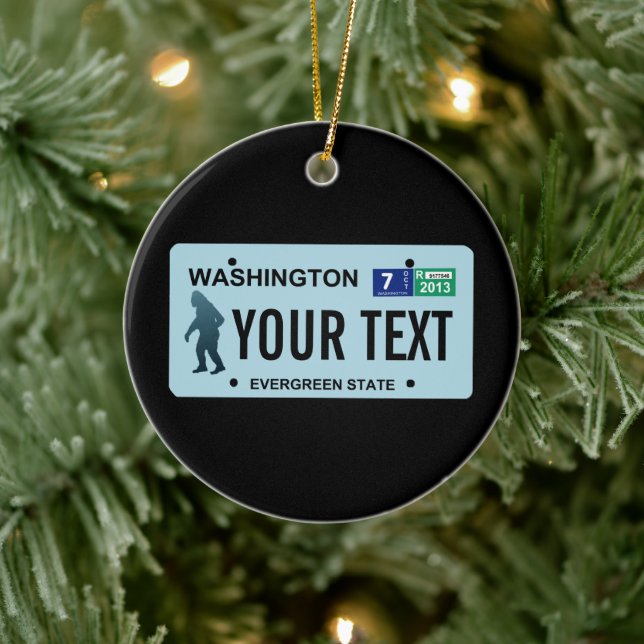 Washington Sasquatch License Plate Keramikornament (Baum)