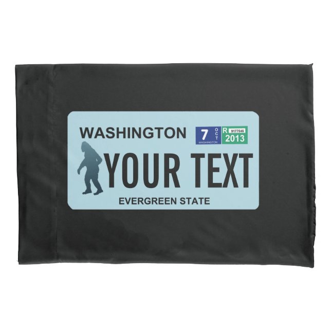 Washington Sasquatch License Plate Kissenbezug (Vorderseite)