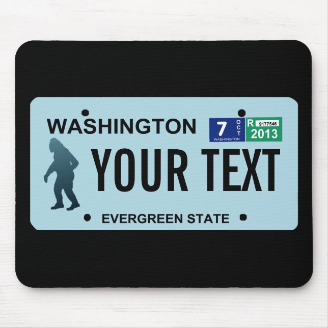 Washington Sasquatch License Plate Mousepad (Vorne)