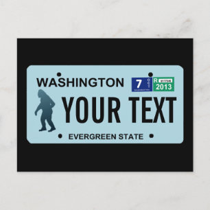 Washington Sasquatch License Plate Postkarte