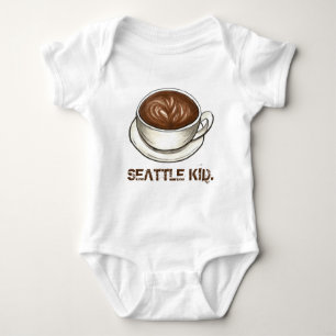 Washington SEATTLE KID Coffee Cup Latte Baby Strampler