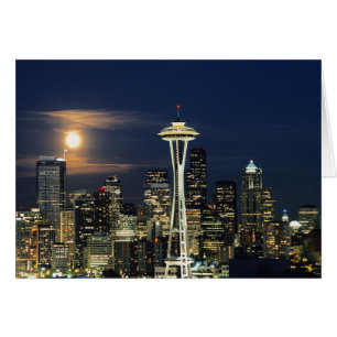 Washington, Seattle, Skyline bei Nacht von Kerry 1
