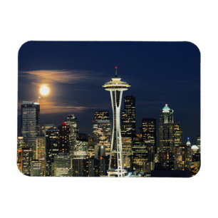 Washington, Seattle, Skyline bei Nacht von Kerry 1 Magnet