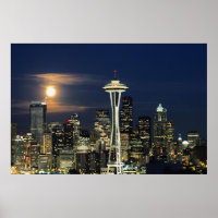 Washington, Seattle, Skyline nachts ab Kerry 1