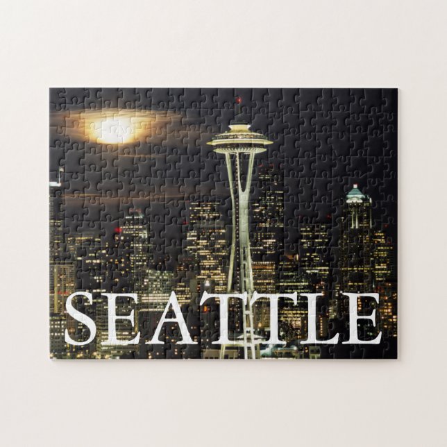 Washington, Seattle, Skyline nachts ab Kerry 2 Puzzle (Horizontal)