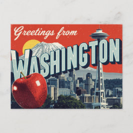 Washington Seattle Space Needle Apple Postkarte
