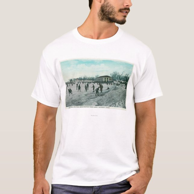 Washington See-Park-Eis-Skaten-Szene T-Shirt (Vorderseite)