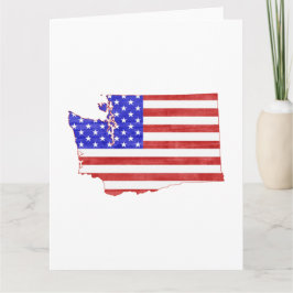 Washington Shaped American Flag Patriotic Karte