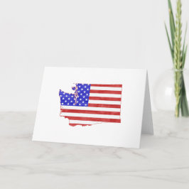 Washington Shaped American Flag Patriotic Karte