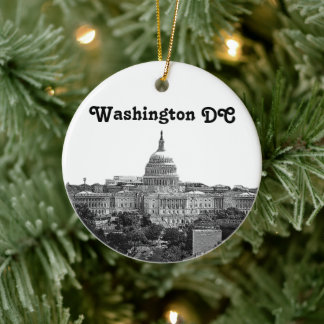 Washington Skyline Etched Keramikornament