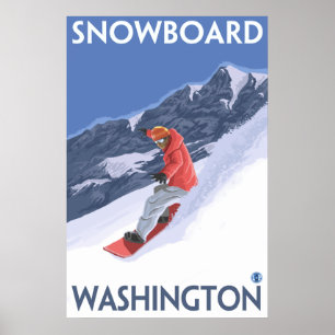 Washington - Snowboarden Poster
