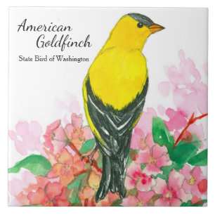 Washington Souvenir American Goldfinch Yellow Fliese