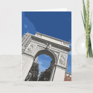 Washington Square Arch New York City Blue Sky Karte