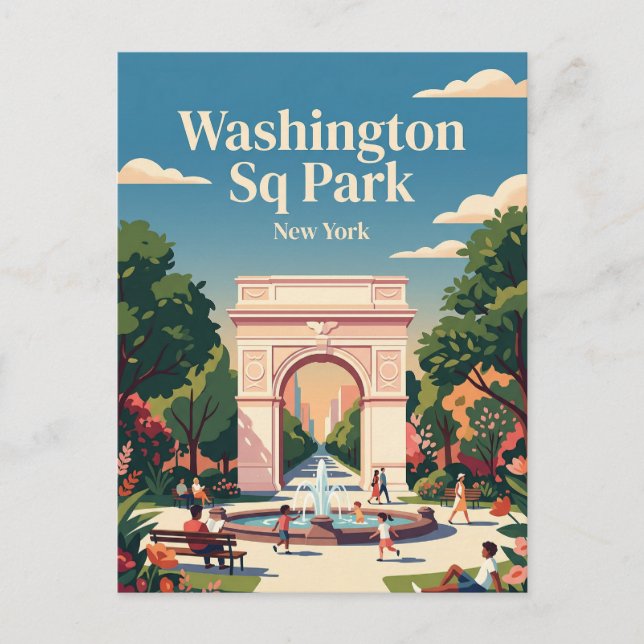 Washington Square Park USA Postkarte (Vorderseite)