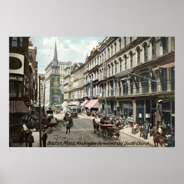 Washington St Boston 1905 Vintag Poster (Vorne)