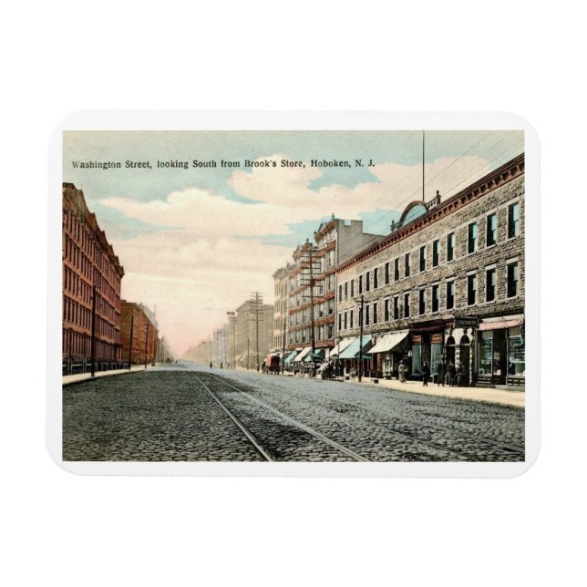Washington St., Hoboken, New Jersey Vintag Magnet (Horizontal)